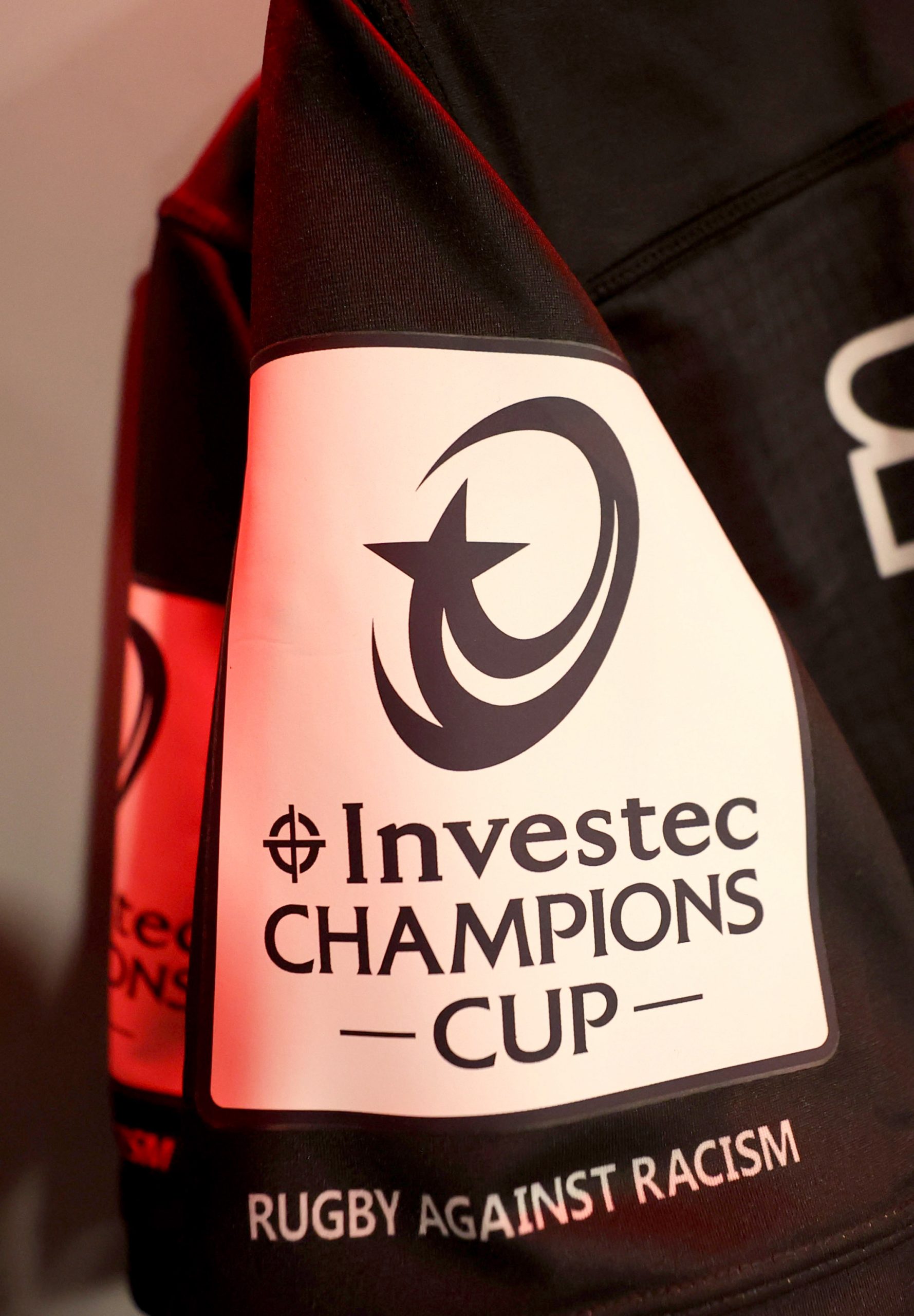 A View Of Investec Champions Cup Branding On A Saracens Jersey 7/12/2024