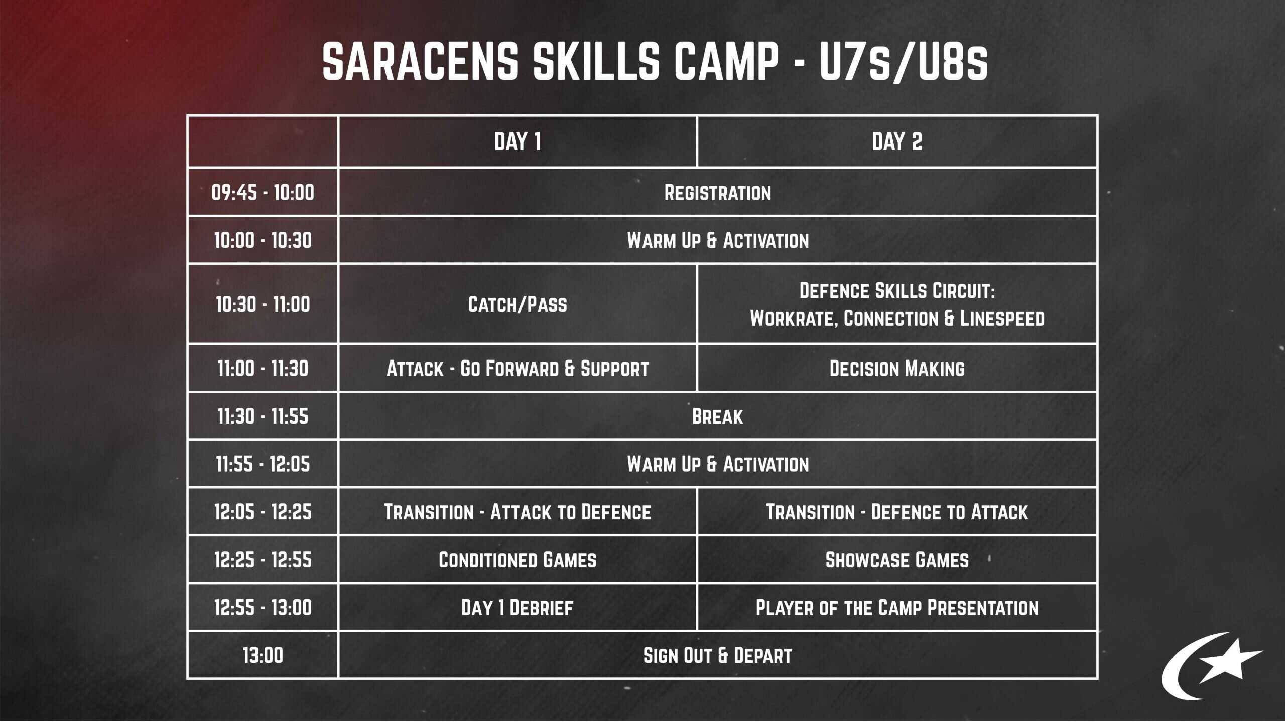 U7&u8 camp schedule