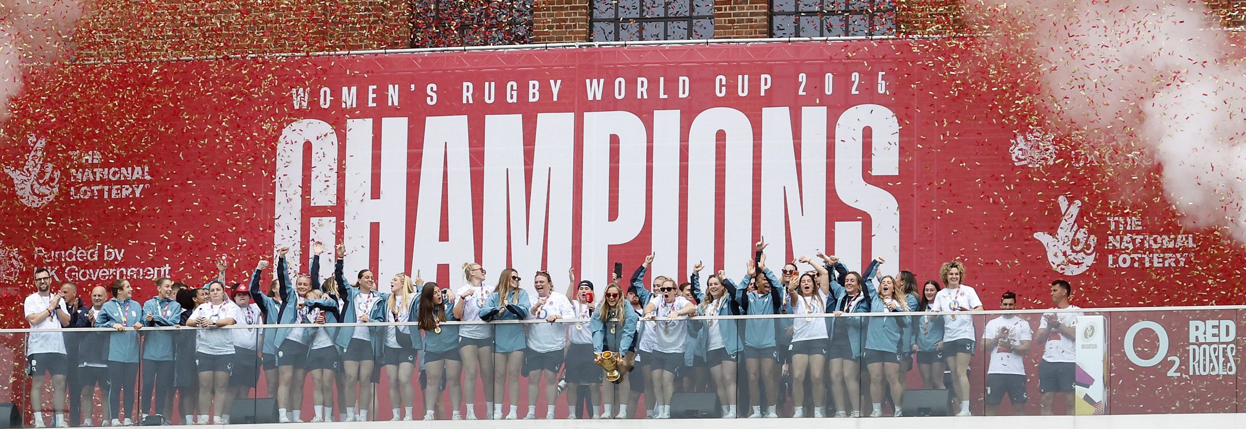 England red roses world cup victory celebration