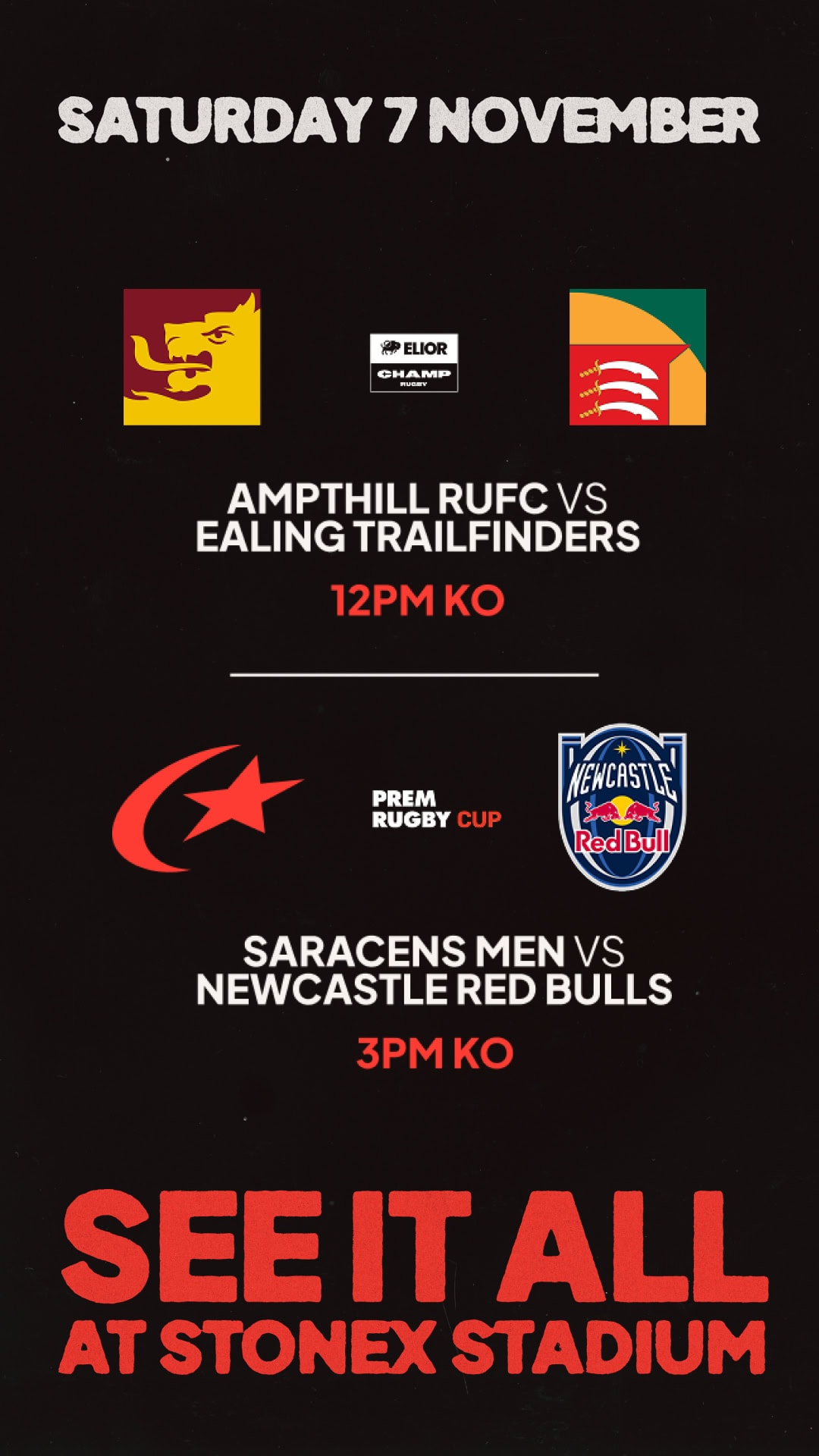 DOUBLE HEADER AMPTHILL 9x16